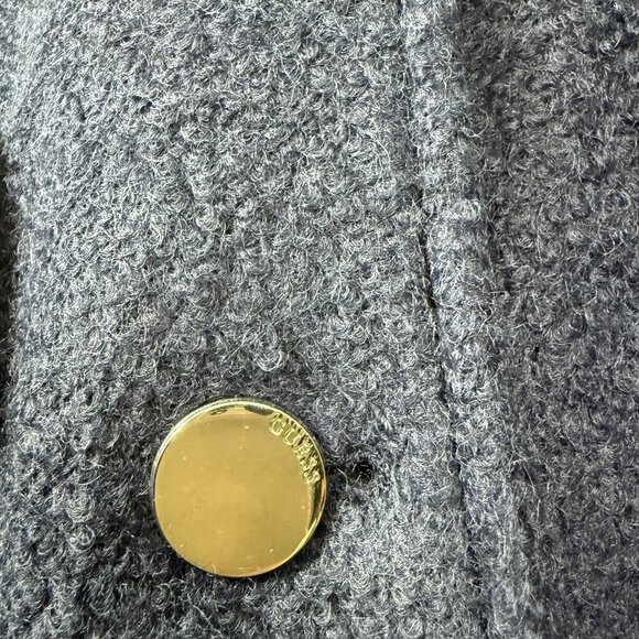 GUESS Blue Wool-Blend Bouclé Coat with Belt, XS - Picture 7 of 12